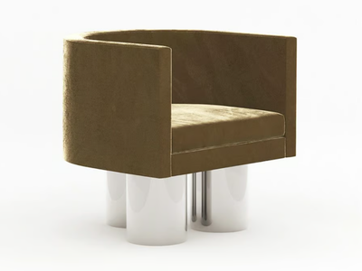 ARC - Velvet armchair with armrests _ TRNK