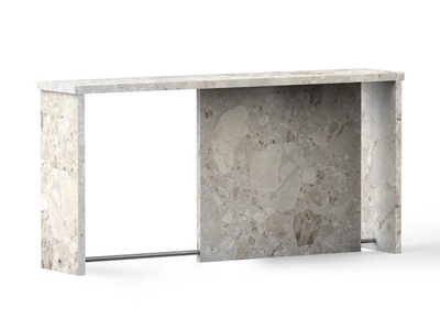 SEGMENT - Rectangular custom travertine console table _ TRNK