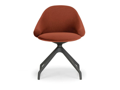 FENDER FD 4096 - Upholstered trestle-based fabric chair with armrests _ True Design