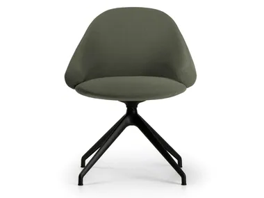 FENDER FD 4098 - Upholstered trestle-based fabric chair with armrests _ True Design