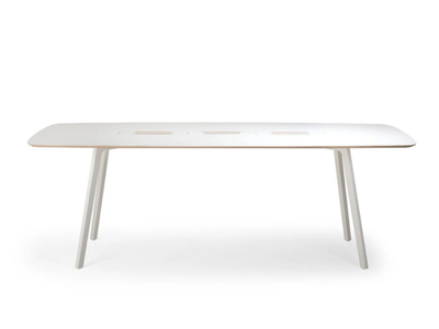 WING HIGH WORKING - Wooden High meeting table with cable management _ True Design