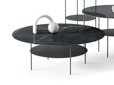 STICK - Low round glass coffee table _ TUMIDEI