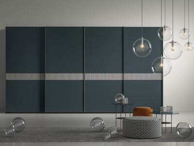 Wardrobe with sliding doors - Melamine-faced chipboard wardrobe with sliding doors _ TUMIDEI