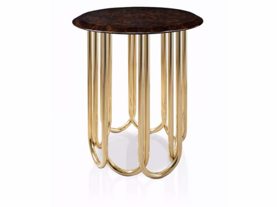 AUDREY - Round marble bistro side table _ Turri
