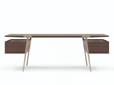 DOMUS - Rectangular wooden office desk with drawers _ Turri