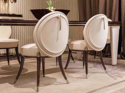 NOIR - Medallion upholstered wooden chair _ Turri