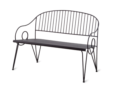 ARIETE - Iron garden bench with back _ Unopiù
