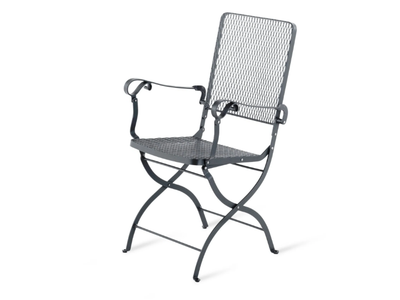 AURORA - Folding wrought iron chair with armrests _ Unopiù