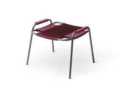 COCO - Powder coated steel and rope garden footstool _ Unopiù