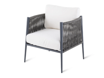 LUCE - Garden armchair in aluminum and polyolefin rope _ Unopiù