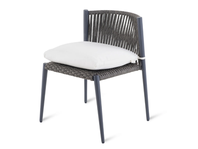 LUCE - Stackable chair in aluminum and polyolefin rope _ Unopiù