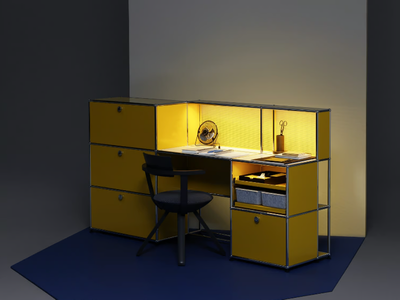 USM HALLER E - Sectional office desk with drawers _ USM