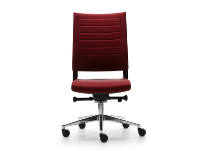 EXPO LIGHT LUSSO - Swivel height-adjustable upholstered leather office chair _ VAGHI