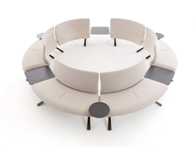 TRIANGLE - Sectional curved fabric sofa _ VAGHI