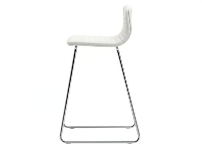 UNION GUEST - Sled base high leather stool _ VAGHI