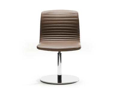 UNION GUEST - Upholstered chair with swivel base in stainless steel _ VAGHI