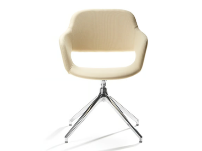 WIZARD - Chair with armrests and swivel base in aluminum _ VAGHI