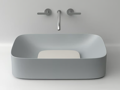 ACQUERELLO - Countertop rectangular single ceramic washbasin _ Valdama