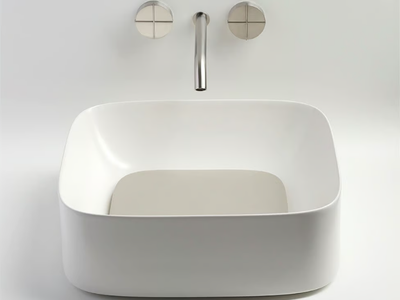 ACQUERELLO - Countertop rectangular single ceramic washbasin _ Valdama