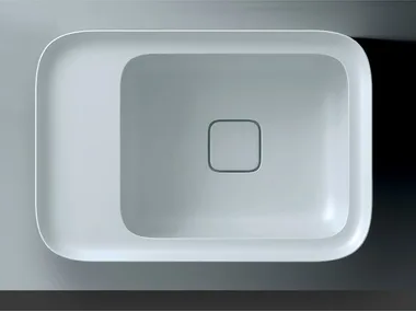 CAMEO - Inset rectangular ceramic washbasin _ Valdama