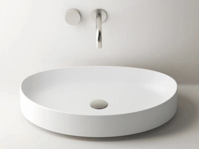 DROP - Oval countertop ceramic washbasin _ Valdama