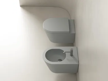 IL - Wall-hung rimless ceramic toilet _ Valdama