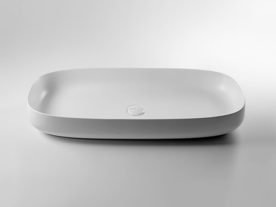SEED - Countertop oval single ceramic washbasin _ Valdama