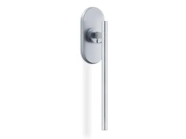 H1064 NAKED - Steel window handle on rose _ Valli