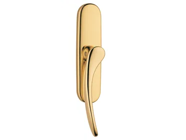 H198 MIZAR - Brass window handle on back plate _ Valli
