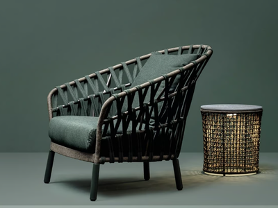 EMMA CROSS - Acrylic garden armchair with armrests _ Varaschin