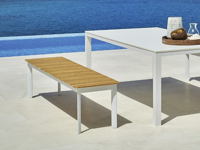 SYSTEM - Powder coated aluminium garden bench _ Varaschin