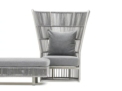 TIBIDABO - High-back armchair with synthetic fiber weaving _ Varaschin