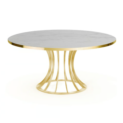 BOOMERANG - Round steel dining table _ Vela Arredamenti