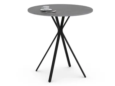 CURVA - Round iron table with 4-star base _ Vela Arredamenti