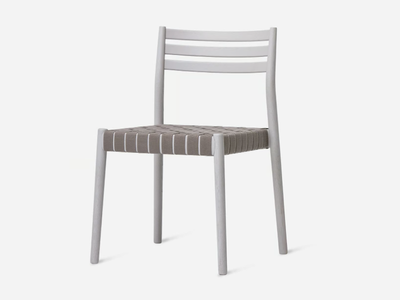 BOGART - Stackable wooden chair with elastic textile seat _ Vergés