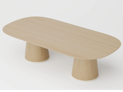 CONIC - Barrel-shaped wooden table _ Vergés