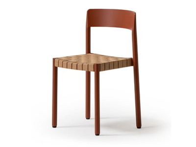 NELA - Stackable chair in ash with woven seat _ Vergés