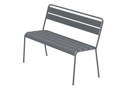 TWIST - Stackable metal garden bench with back _ Vermobil