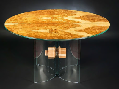 PORTOFINO - Round wood and glass table _ VGnewtrend