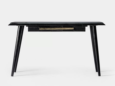 PLISSÉ WOOD - Mango and marble secretary desk with drawers _ Vical Home