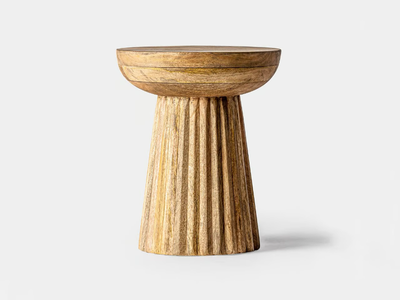 PLISSÉ WOOD - Round Mango coffee table _ Vical Home