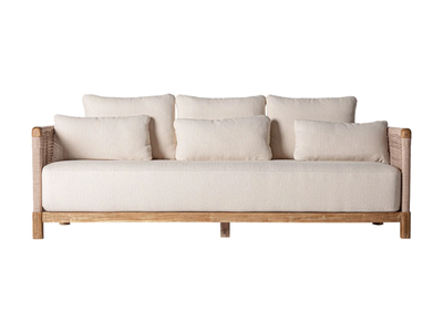 TRENA - 3-seater fabric and wooden sofa _ Vical Home