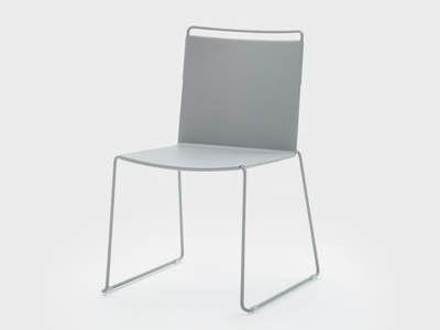 DAISY METAL - Sled base metal chair with linking device _ Viganò