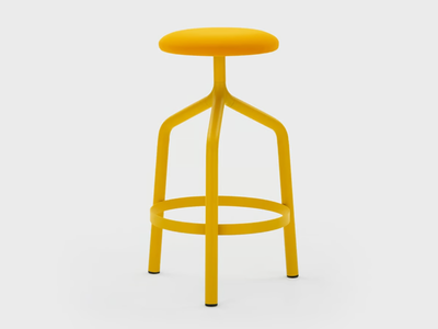 JOE - High fabric stool with footrest _ Viganò