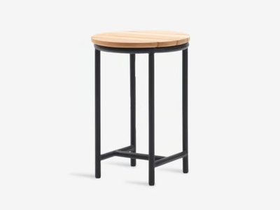 WICKED - Round aluminium and wood high side table _ Vincent Sheppard