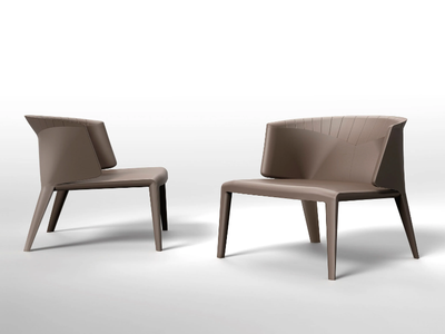 ANASTASIA - Upholstered tanned leather armchair _ Visionnaire