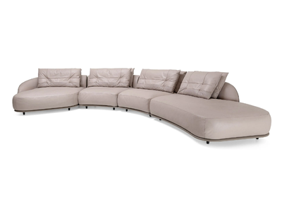 HOLDEN - Curved leather sofa _ Visionnaire