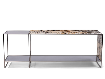 MONDRIAN - Rectangular marble console table with shelving _ Visionnaire