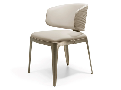 SYBILLA - Leather-covered chair with metal legs _ Visionnaire