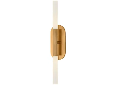 ROUSSEAU MEDIUM VANITY SCONCE - Wall light in Antique-Burnished Brass and Etched Crystal _ Visual Comfort Europe